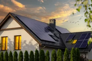 Solar panels on house 